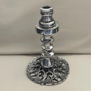 Ornate Cast Aluminum Candle Holder
